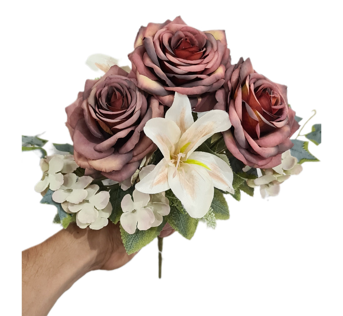 Bouquet Ramo con 3 Rosas y 3 Lilis - CL001