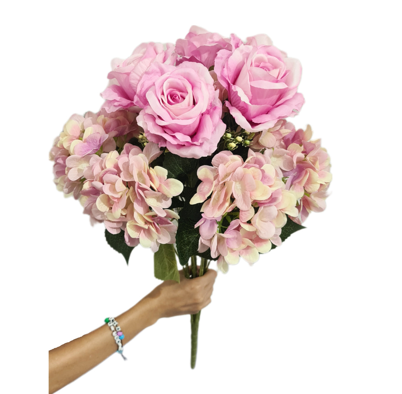 Bouquet Ramo Grande 60cm con 5 Rosas y 5 Hortensias - CL004